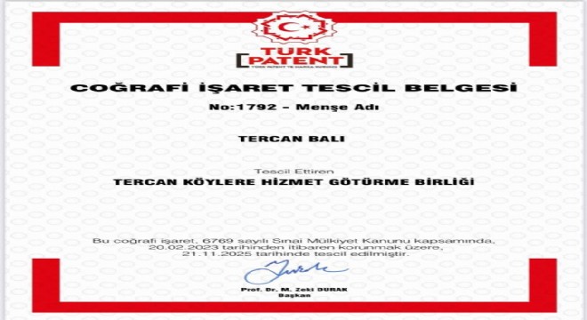 Tercan Balı Erzincan’ın 14. Coğrafi İşaretli ürünü oldu